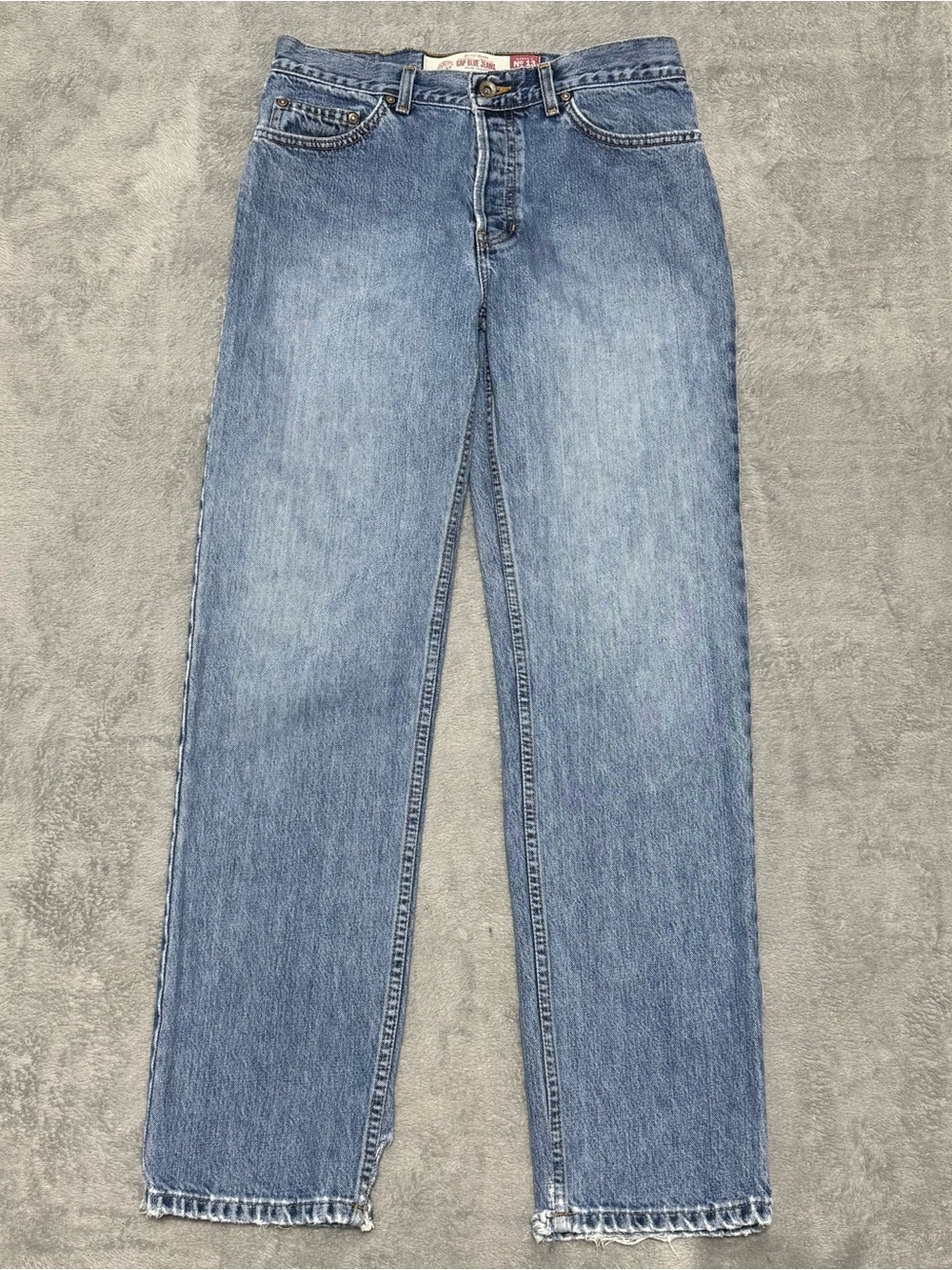 VTG Gap Blue Jeans Women 8R Low Rise Straight Leg Distressed No.13 Made USA Y2K